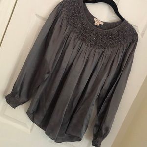 Satin beaded neckline top